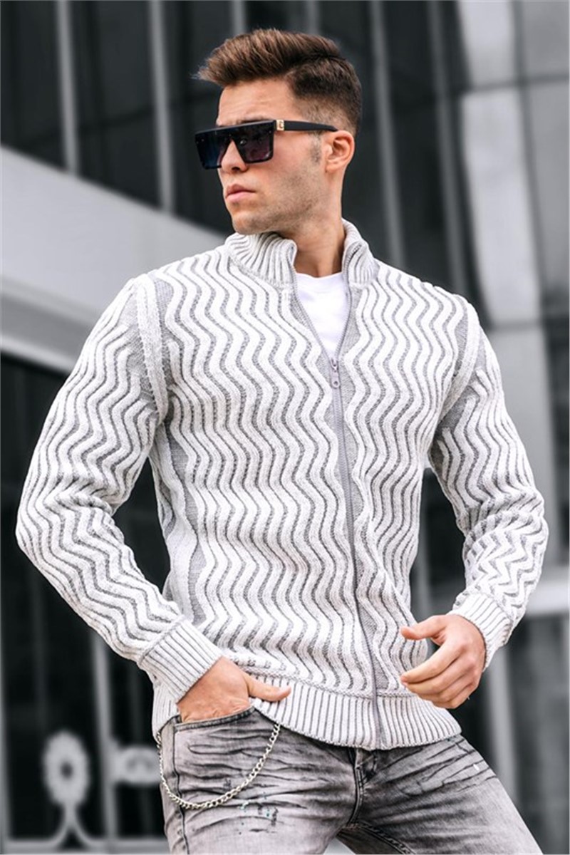 Madmext Men's Cardigan - White #319731