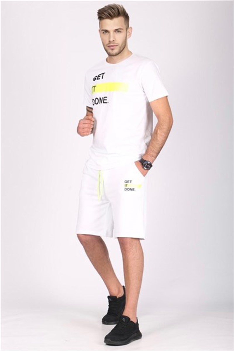 Madmext Men's Shorts - White #302112