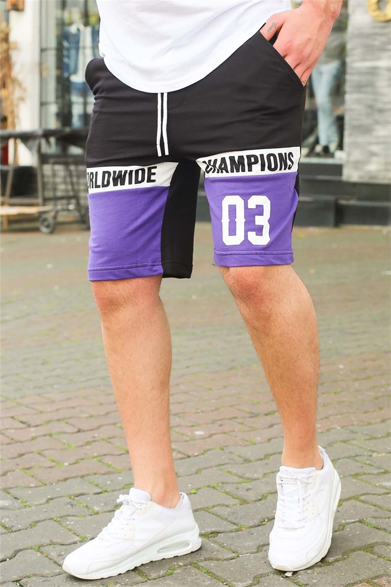 Madmext Men's Shorts - Black, Purple #285789