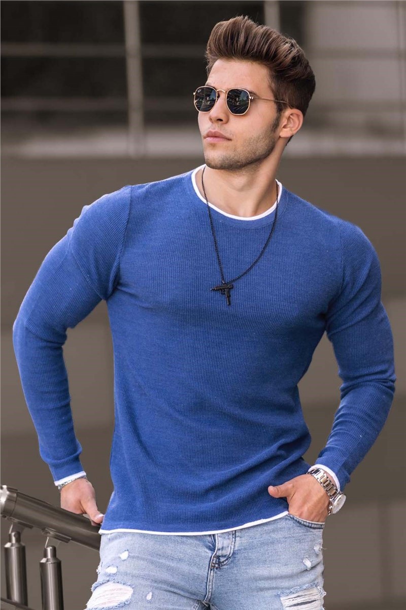 Maglione da uomo 4637 - Blu 289074