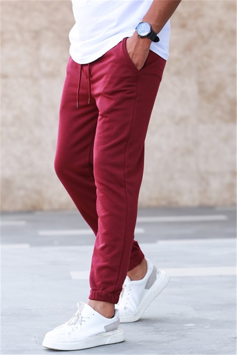 Madmext Men's Jogger - Burgundy #311451