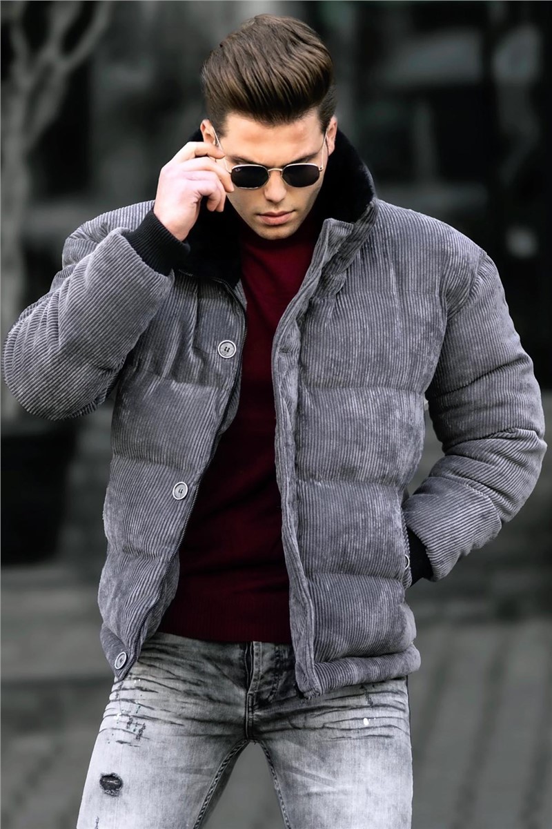Madmext Men's Coat - Grey #290597