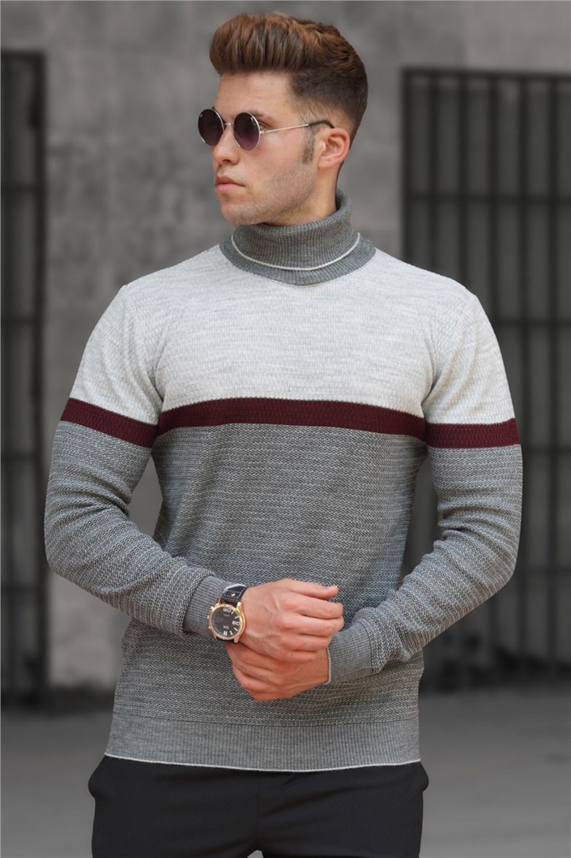 Madmext Colourblock Turtleneck Jumper