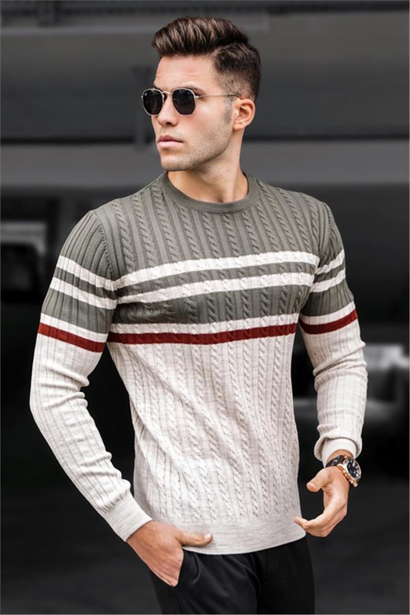 Madmext Knitted Contrasting Jumper