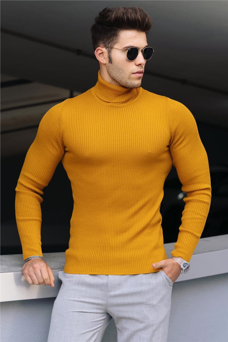 Suéter gola polo masculino 9414 - Mostarda 290239