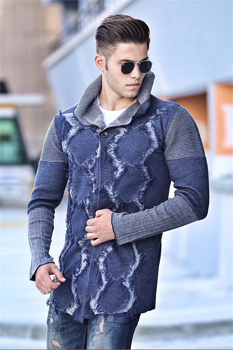 Madmext Men's Cardigan - Blue #286556