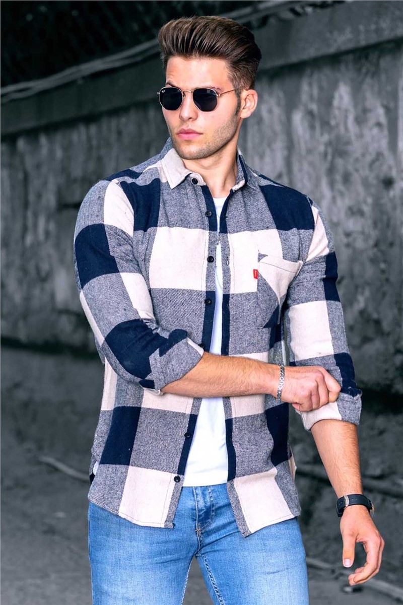 Camisa masculina 4904 - Azul escuro 289716