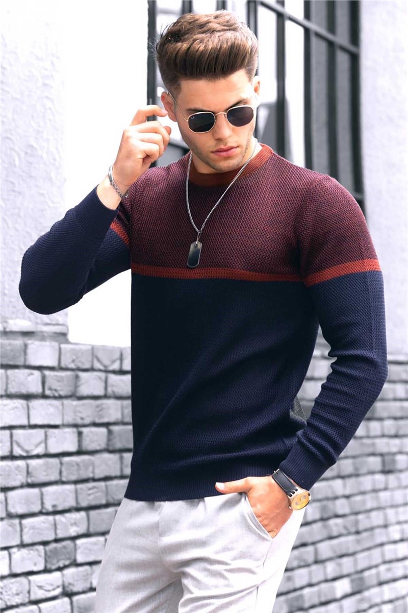 Maglione da uomo 4734 - Blu scuro 289595