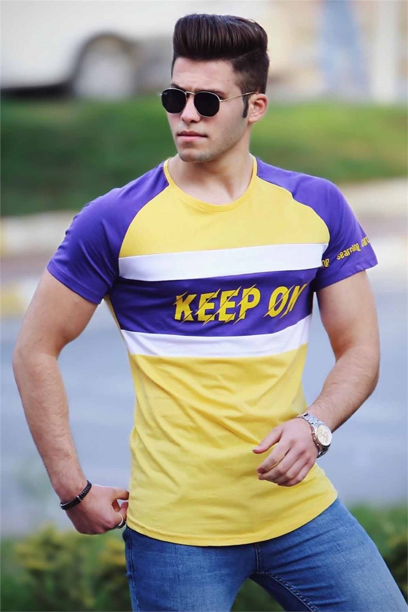 Madmext Men's T-Shirt - Yellow, Purple #285647