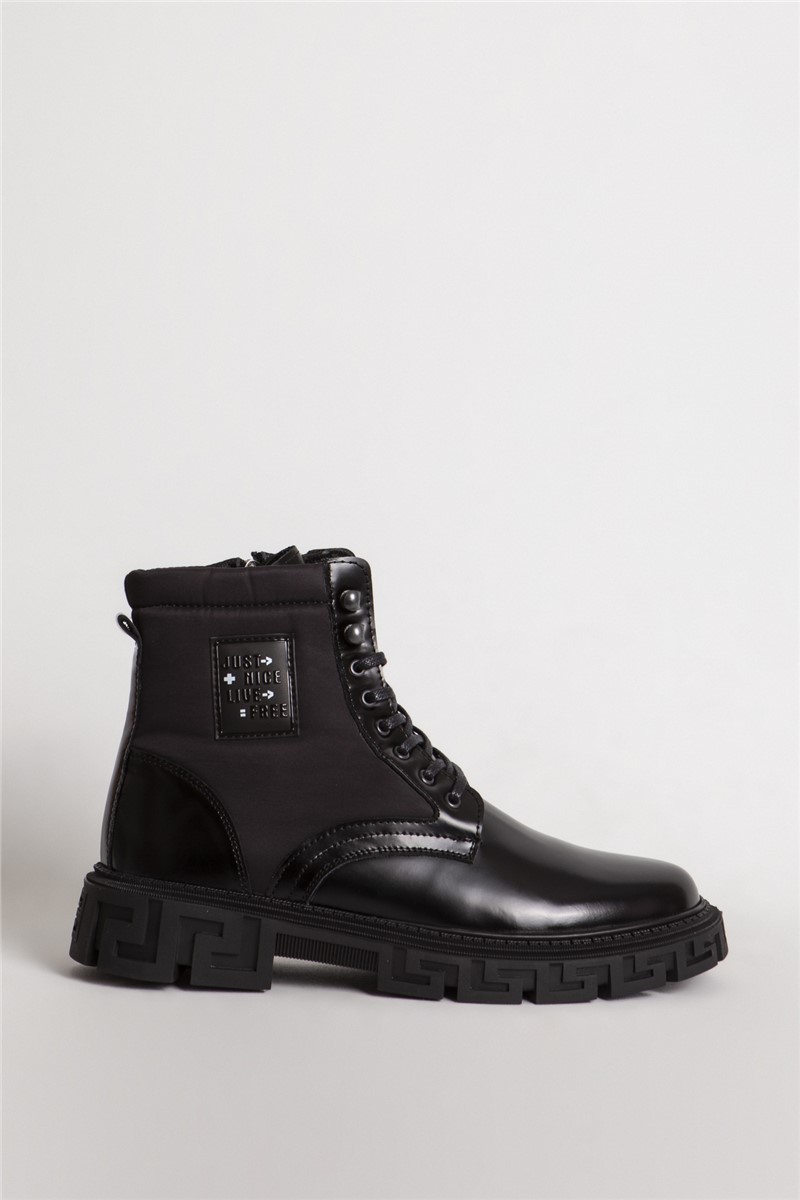 MARCOMEN Men's Genuine Leather Casual Boots 16115 - Black #364001