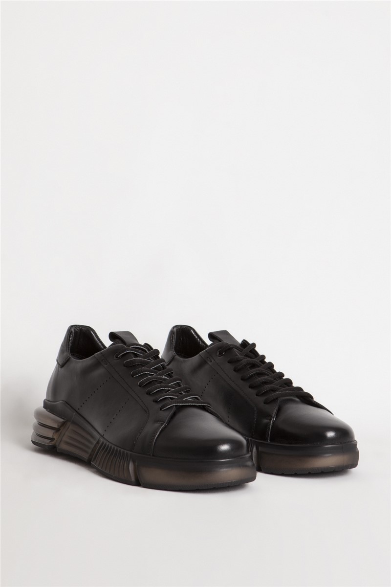 MARCOMEN muške svakodnijevne cipele od prave kože 16255 - crne #365101