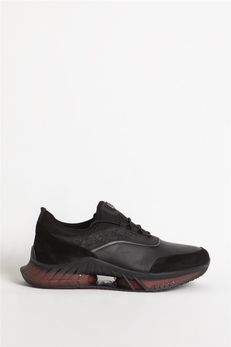 MARCOMEN Sapatos casuais masculinos de couro genuíno 16313 - Preto #362072
