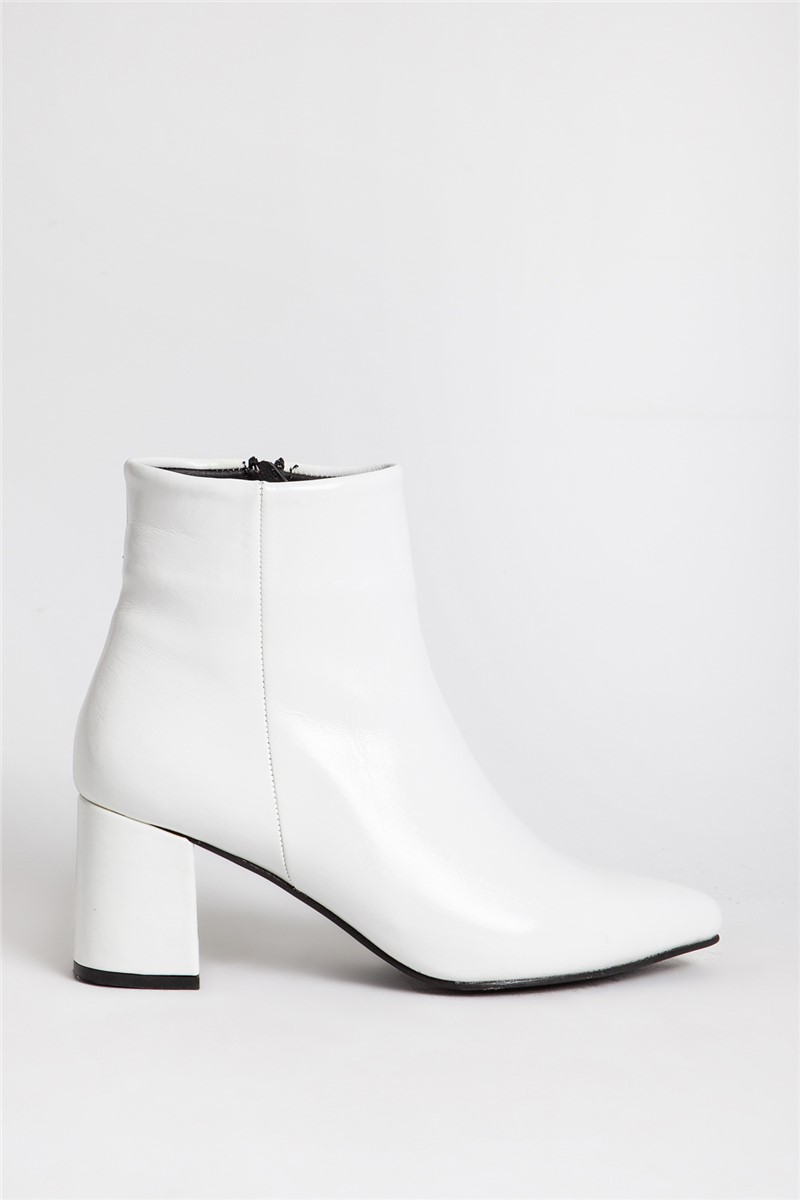 Women's Real Leather Boots - White #318361