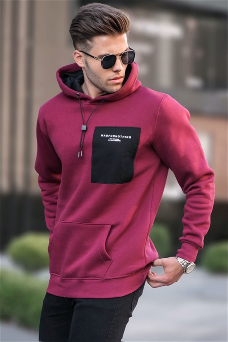 Moletom com capuz masculino 6004 - Vermelho Escuro #357920