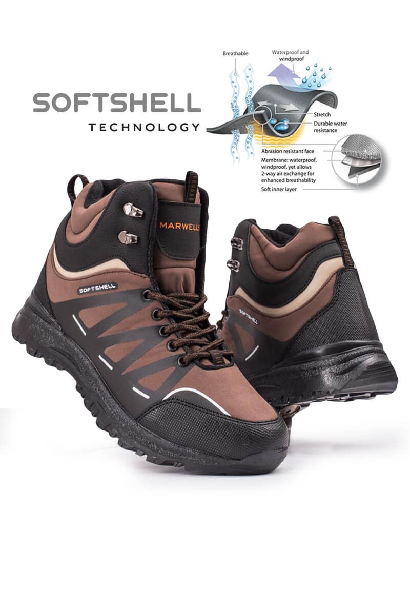 MARWELLS Softshell Men's Hiking Boots - Dark Brown 20210835601