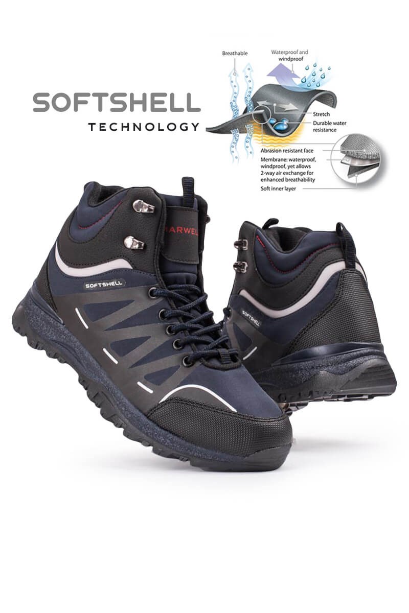 Botas de caminhada masculinas MARWELLS Softshell - Marinha 20210835604