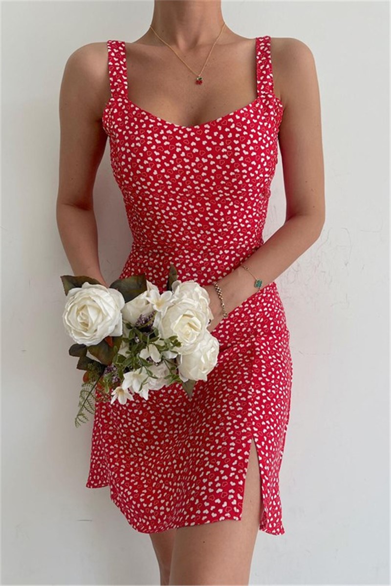 Patterned Women's Dress MG1538 - Red #333100