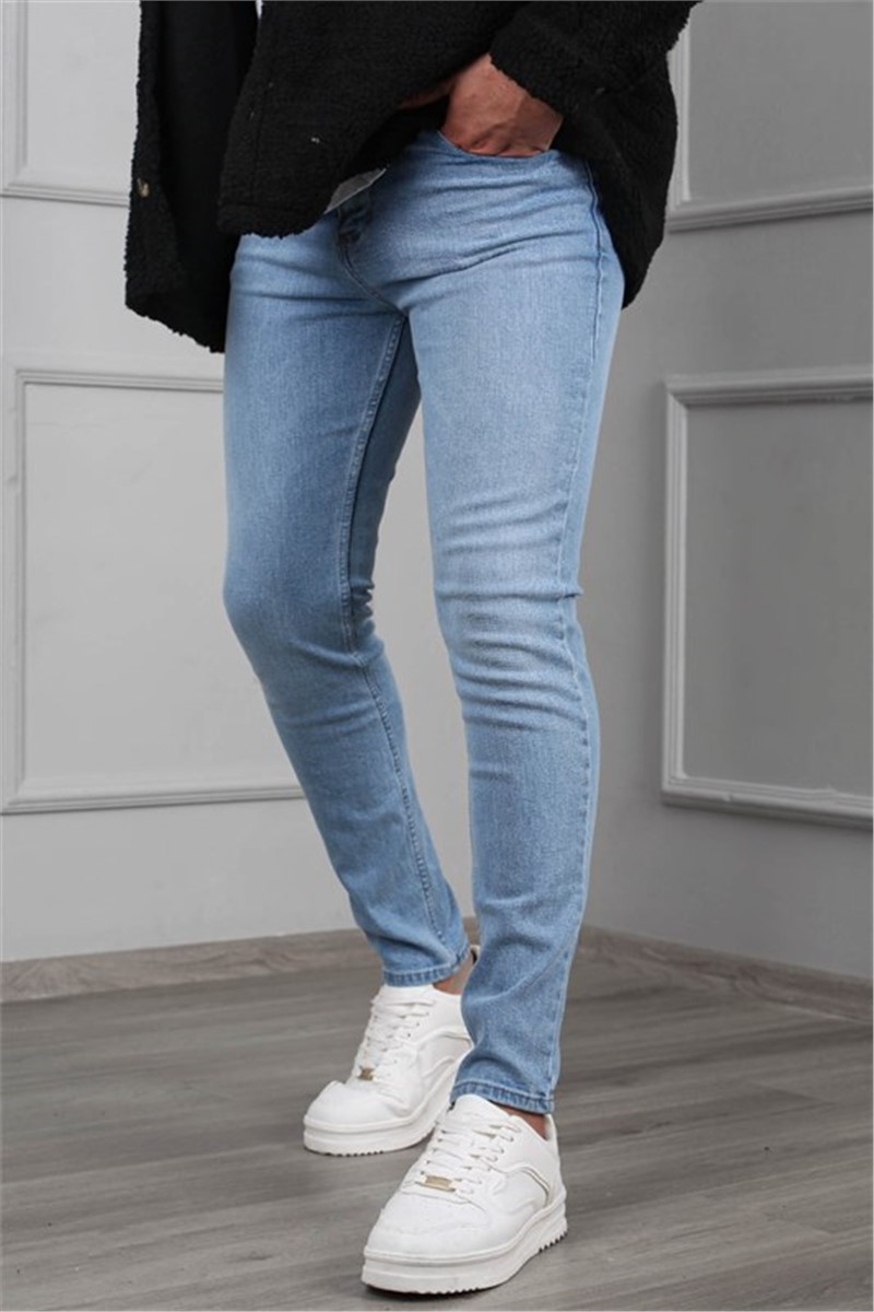 Jeans skinny da uomo 6335 - Azzurro #367691
