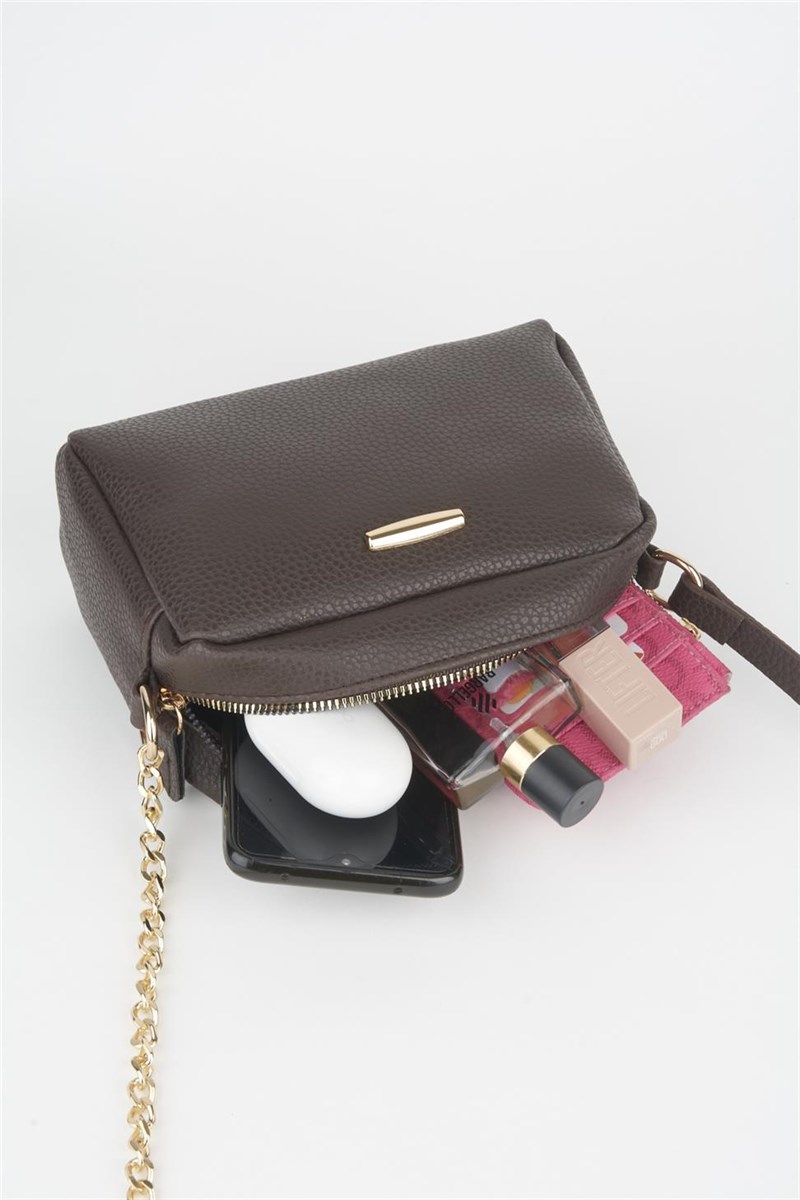 Women's Shoulder Bag - Dark Brown #403215