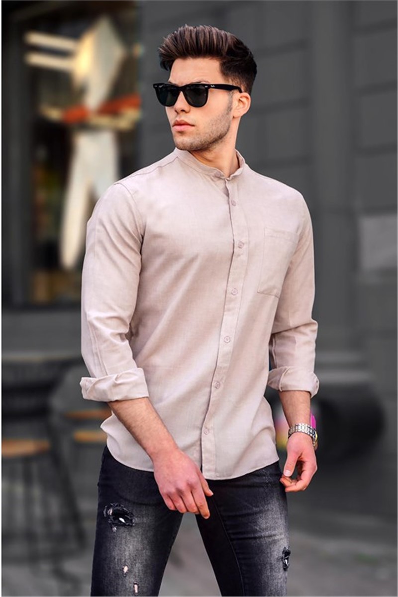 Men's linen shirt 5548 - Beige #330487