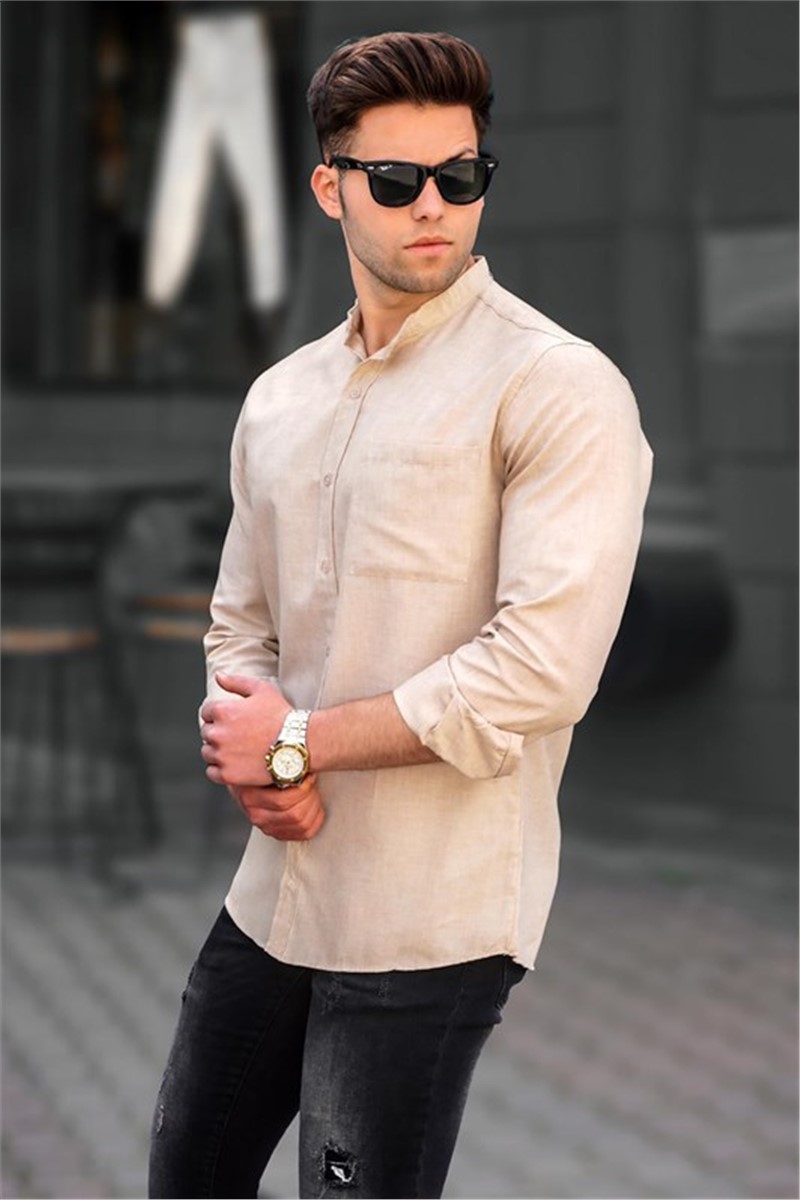 Men's linen shirt 5548 - Cream #330483