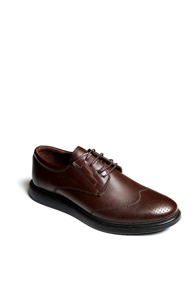 Men's genuine leather shoes - Dark brown 20210834596