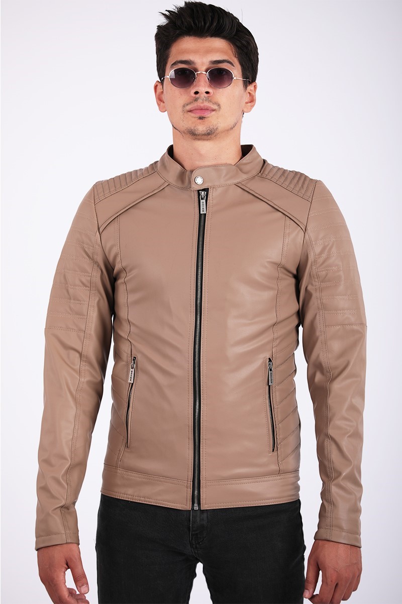 Giacca in pelle Uomo - Beige #2021083111