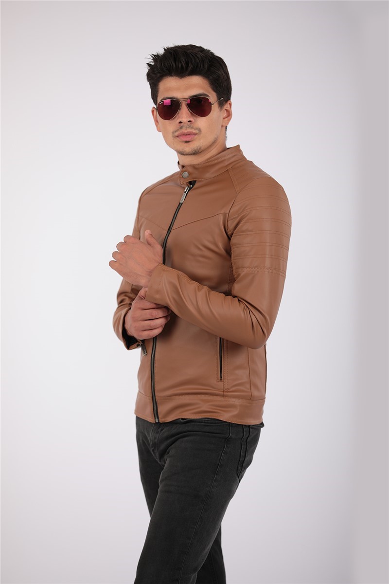 Herren Lederjacke - zimt 2021083159