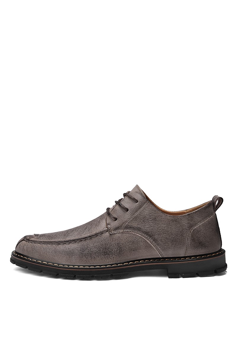 Men's Real Leather Shoes - Dark Grey #202313