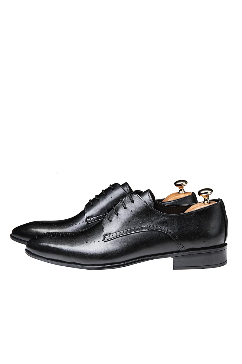 Ducavelli Men's Real Leather Shoes - Black #202122