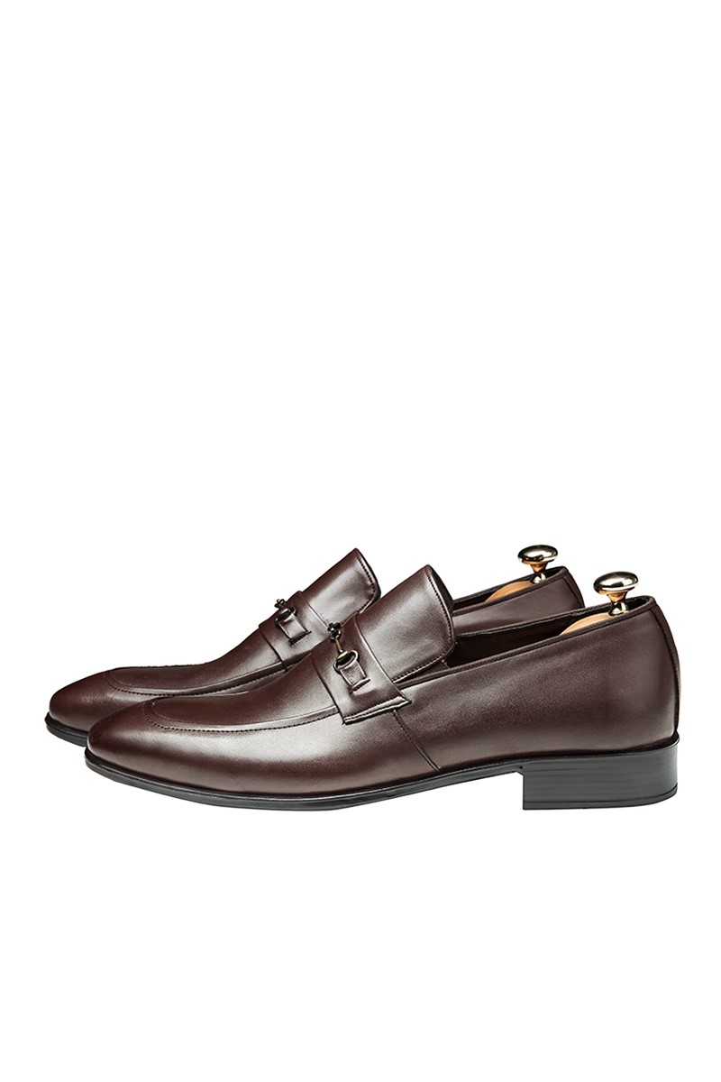 Ducavelli Men's Real Leather Shoes - Dark Brown #202131
