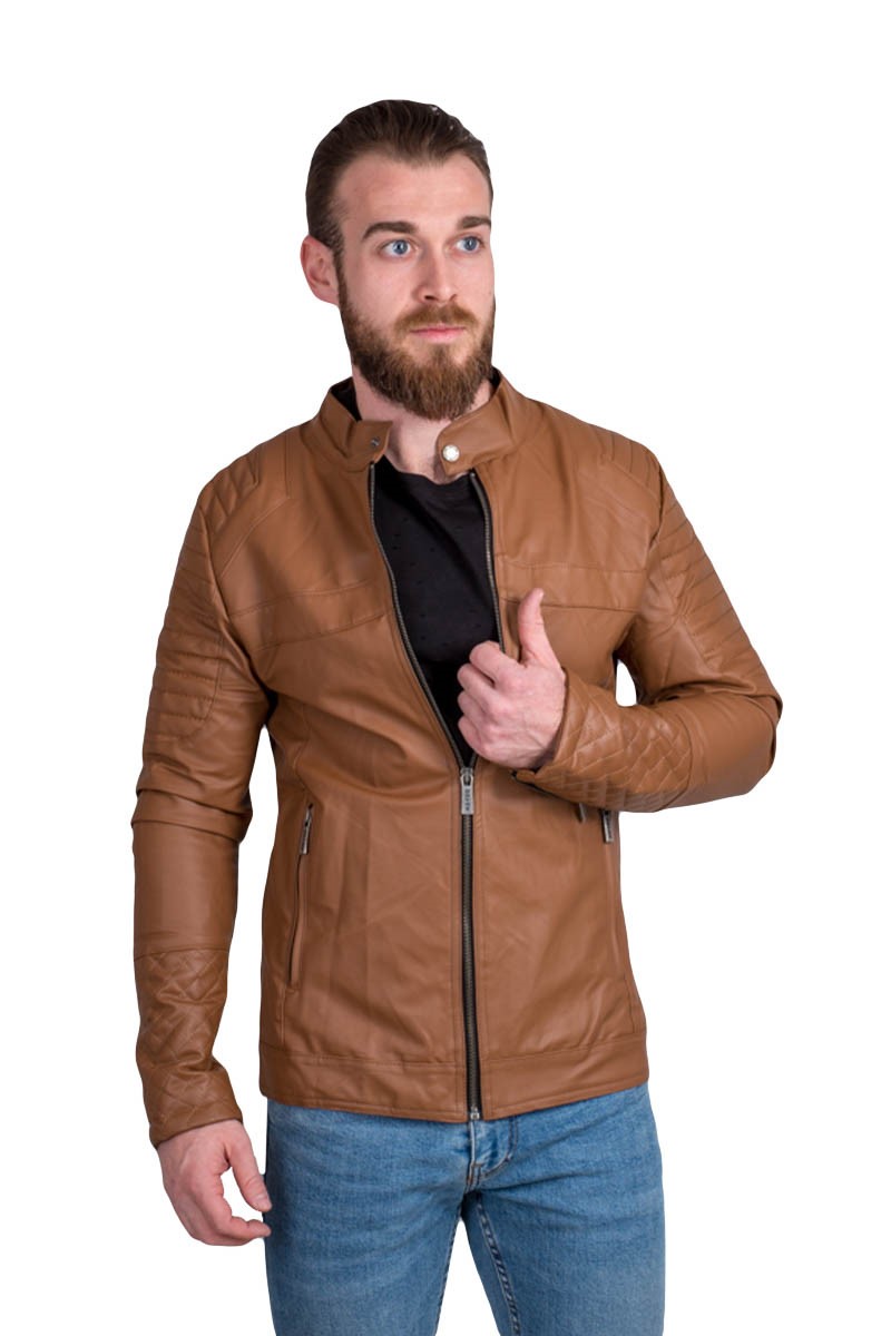 Men's leather jacket - Brown 20210835217