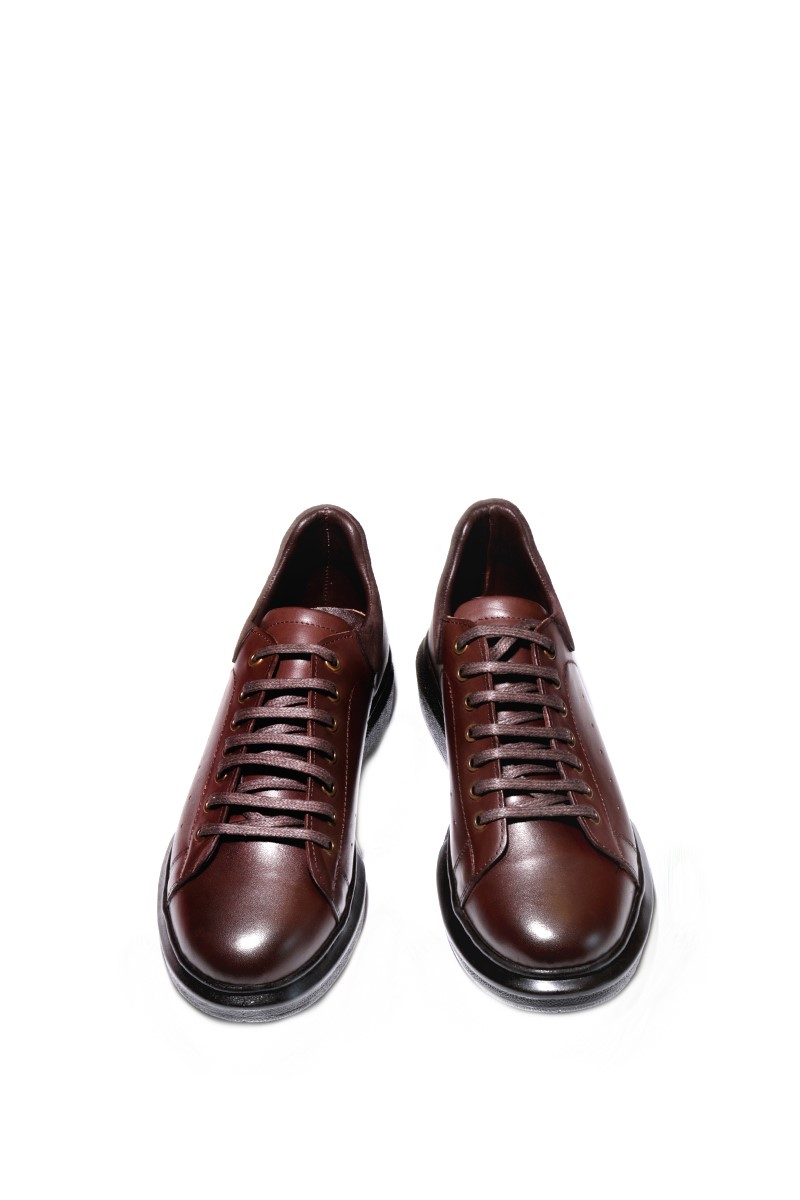 Sapatos masculinos de couro genuíno - Castanho escuro 20210835181