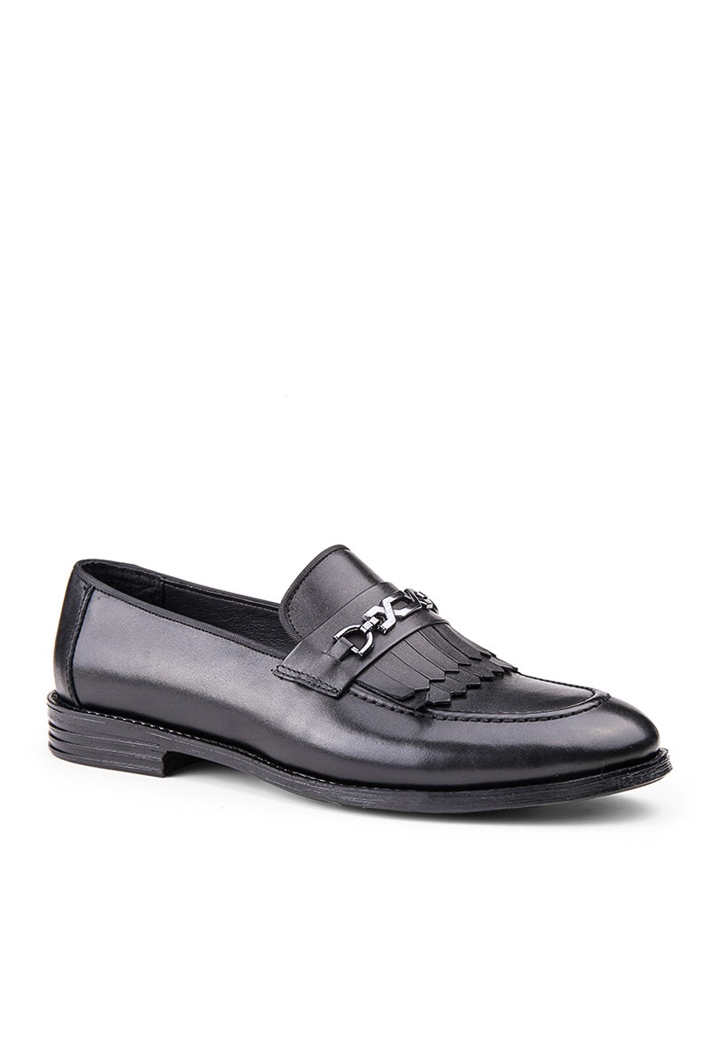 Ducavelli Men's Real Leather Kiltie Loafers - Black #362514808