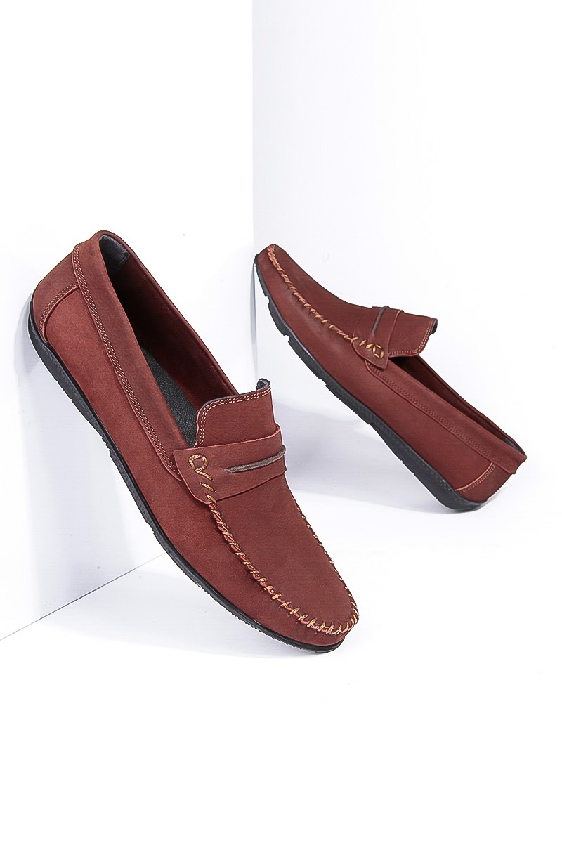 GPC Men's Real Leather Loafers - Burgundy #795965716