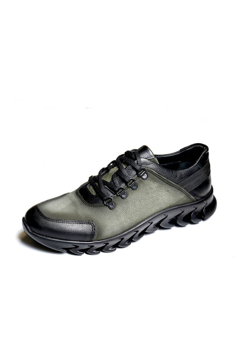 Sapatos masculinos de couro genuíno - Cáqui 20210834711