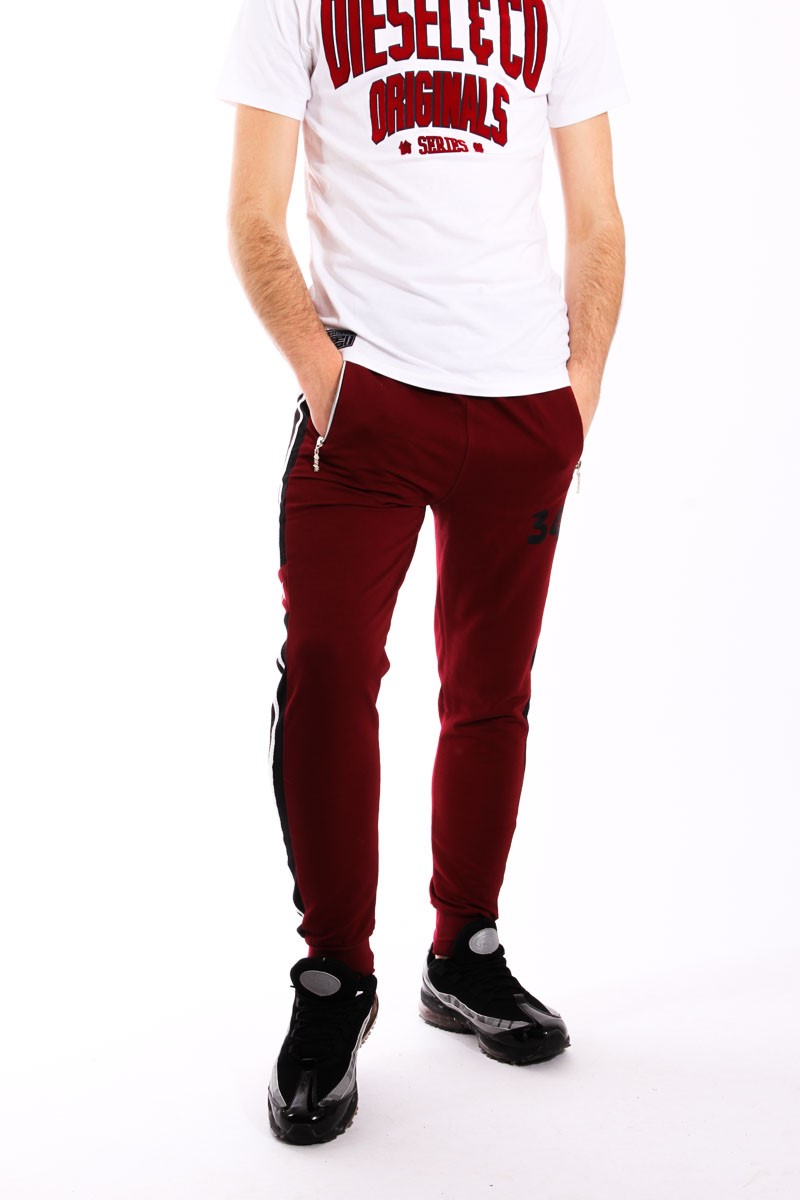 Madmext Men's Jogger - Burgundy #81094501