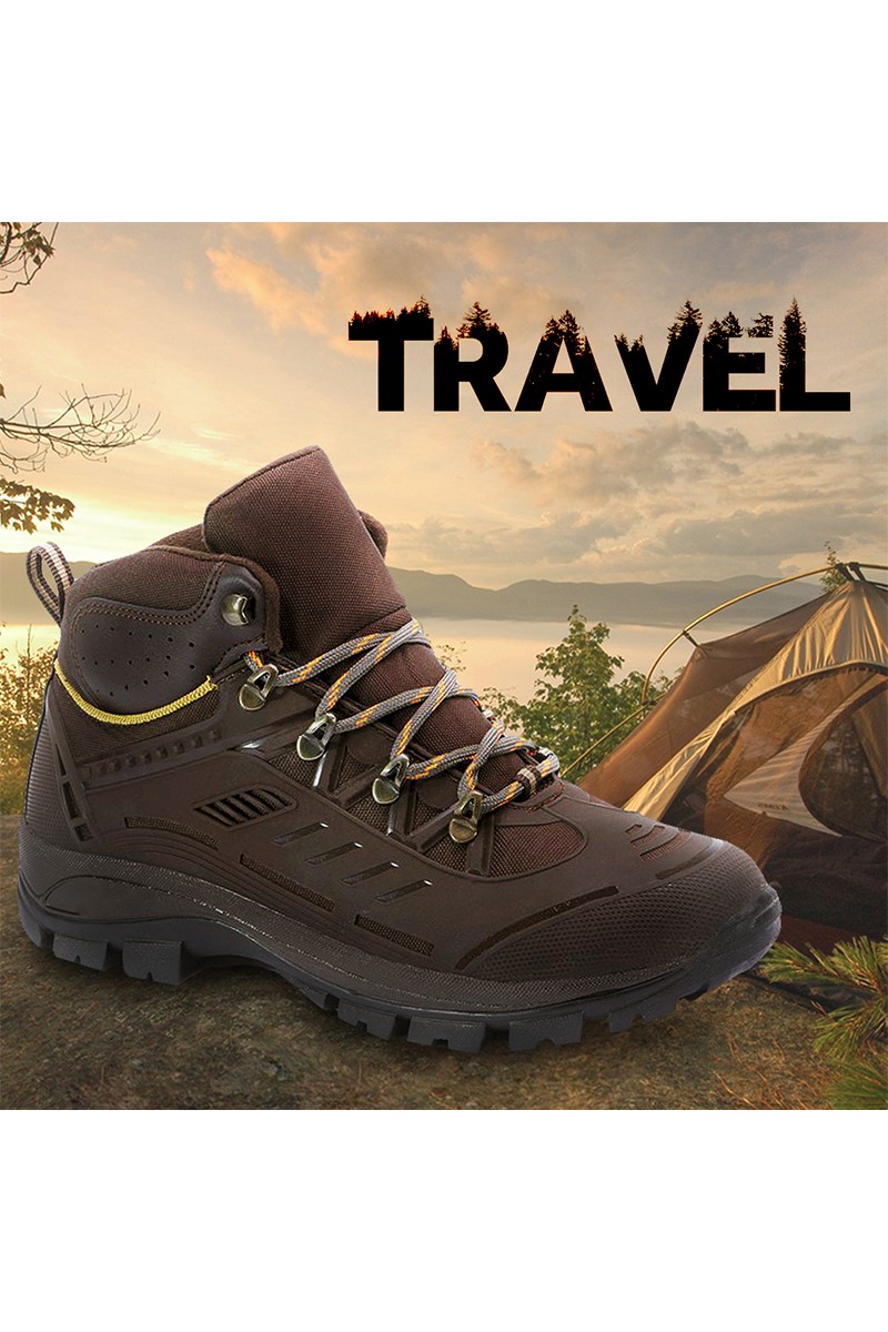 Męskie buty trekkingowe - brązowe  202143