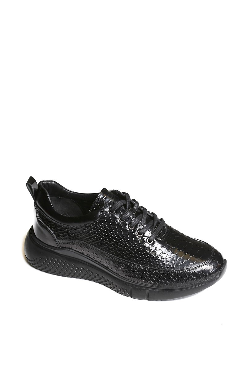 Мъжки обувки от естествена кожа - Черни 20210834593