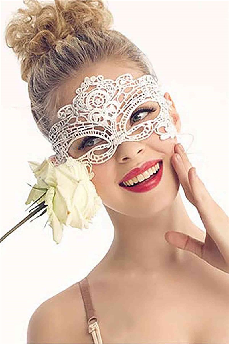 Women's lace mask - White # 309899