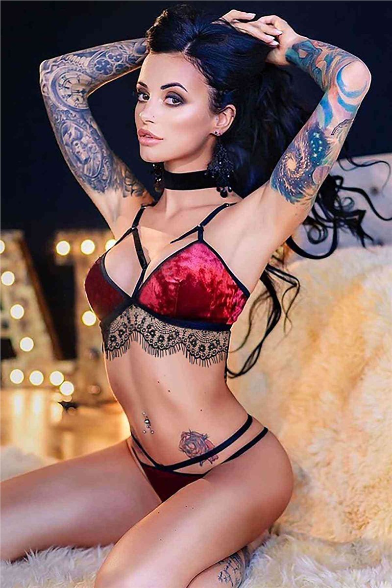 Set erotico di velluto - Rosso #310241