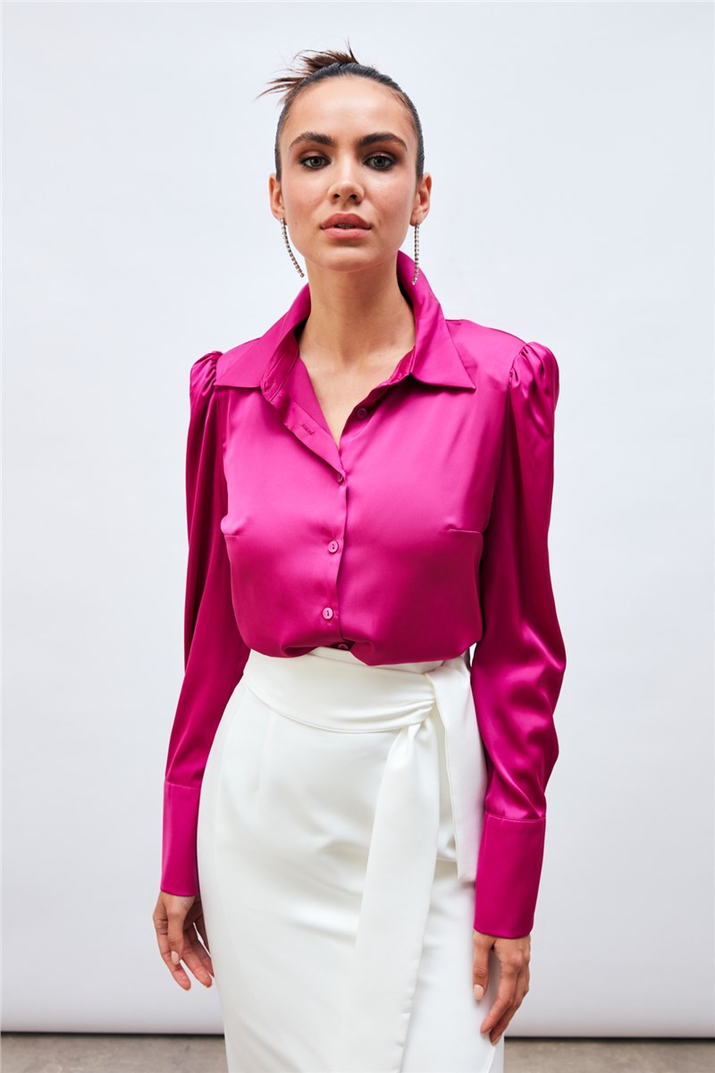 Ženska košulja od satena - Pink #384014