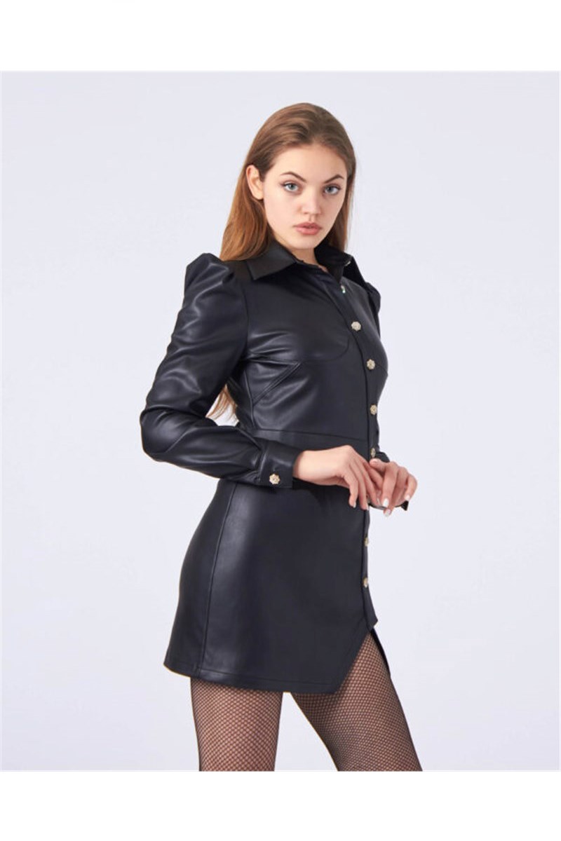 Women's leather dress - Black BSKL01001SB