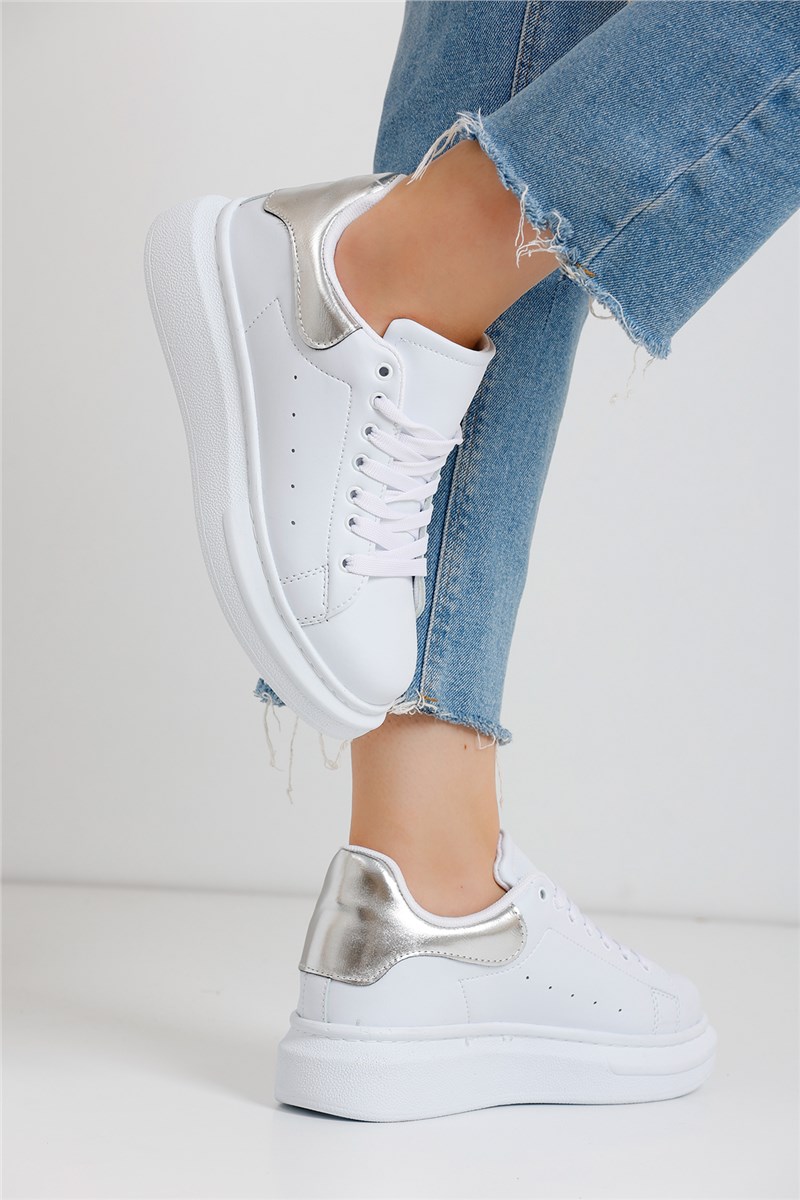 MKG23 Scarpe sportive da donna - Bianco con argento #403854