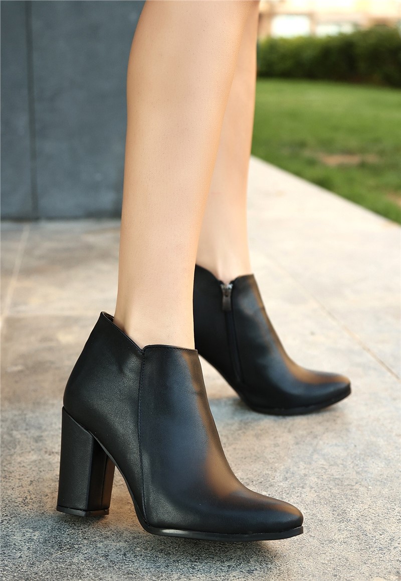 Women's Zip Up High Heel Boots - Black #366746