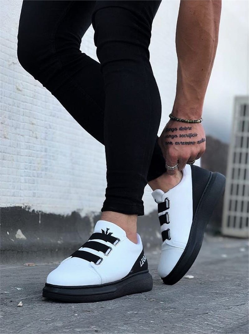 Muške svakodnijevne cipele WG029 - bijela s crnim #330775