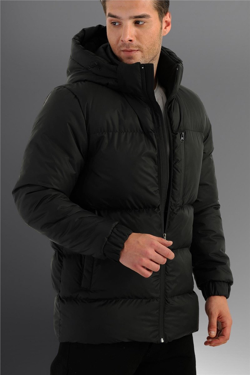 DDM-4 muška vodootporna i vjetrootporna jakna s odvojivom kapuljačom - crna #408227