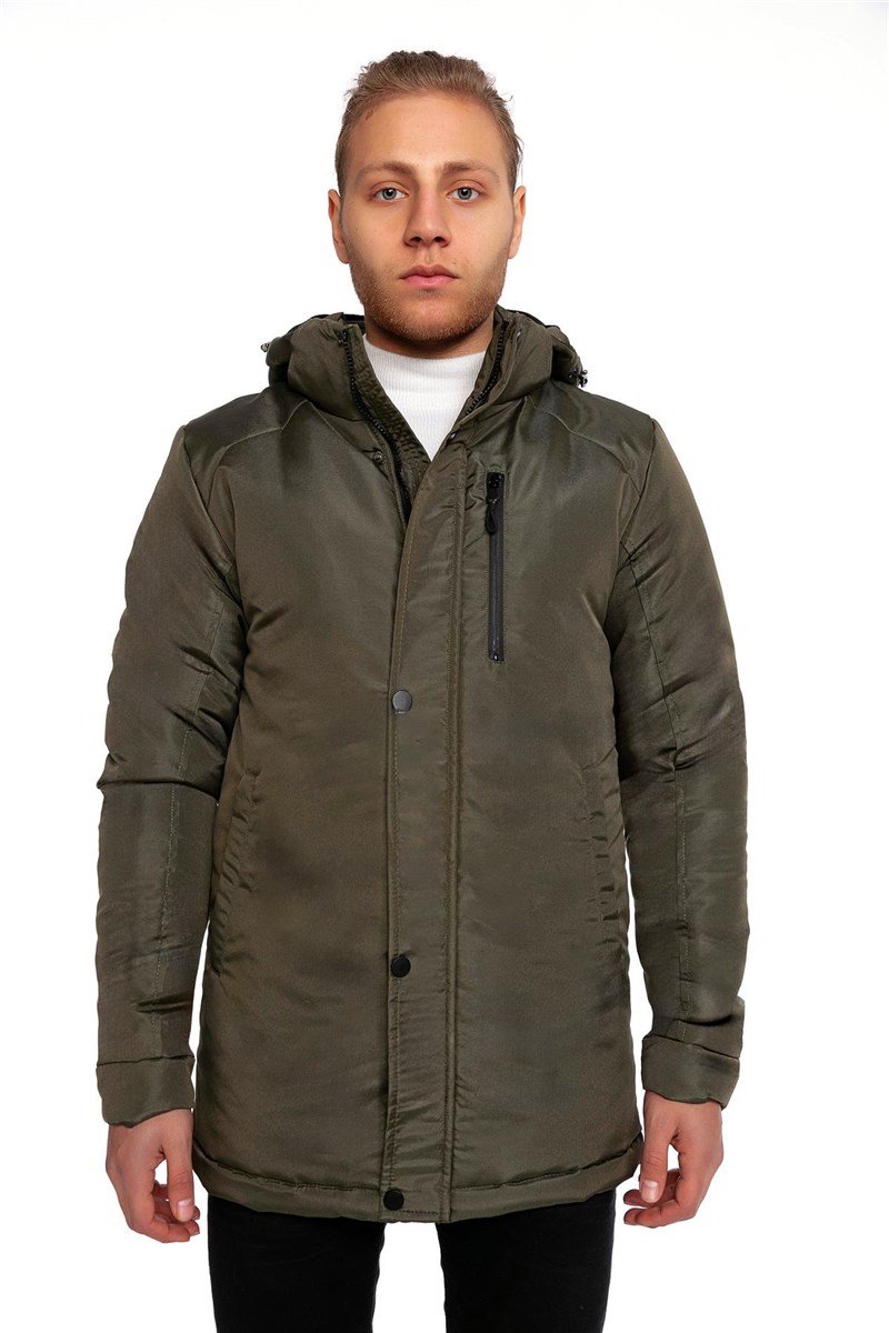 GPA-160 Men's Waterproof and Windproof Jacket with Detachable Hood - Khaki #409110