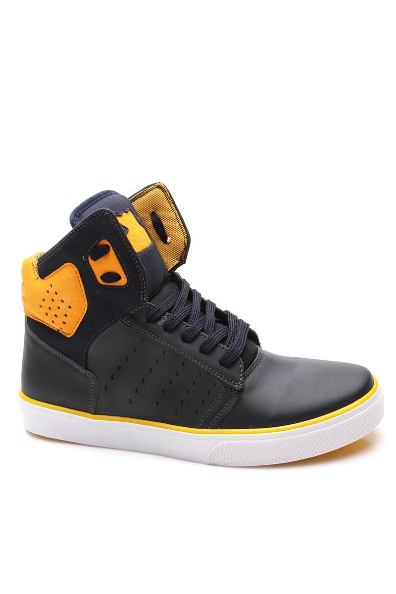 Men's High Top Shoes - Black, Yellow #5259987