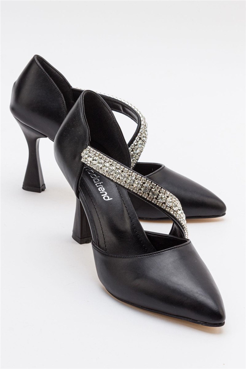 Women's Elegant Heeled Shoes - Black #385458